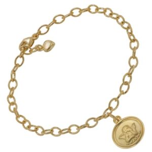 trendor Armband mit Engel-Anhänger 925 Silber Goldplattiert 17 cm gold