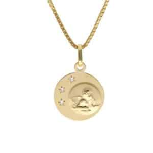 trendor Kinder-Anhänger Amor Gold 333 mit vergoldeter Silber-Halskette gold