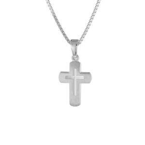 trendor Kinder-Anhänger Kreuz mit Kette 925 Silber silver