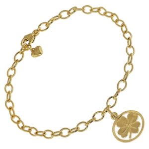 trendor Kinder-Armband mit Kleeblatt 925 Silber Goldplattiert 18 cm gold