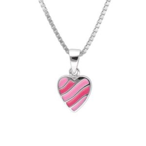 trendor Kinder-Halskette Silber 925 Collier mit Herz-Anhänger silver