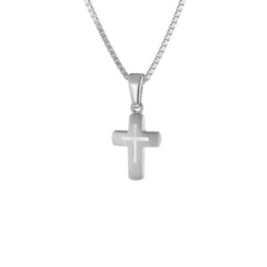 trendor Kinder-Halskette mit Kreuz 925 Silber silver