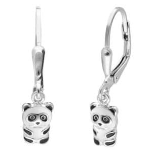 trendor Kinder-Ohrringe für Mädchen Silber 925 Pandabär silver