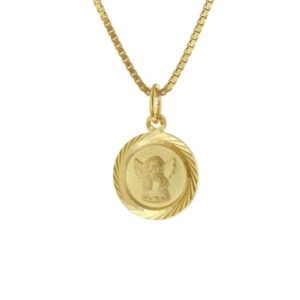 trendor Kinder Schutzengel-Anhänger Gold 585 mit vergoldeter Silberkette gold