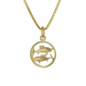 trendor Kinder Sternzeichen Fische 333 Gold + goldplattierte Kette gold
