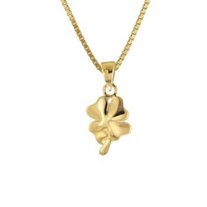 trendor Kleeblatt-Anhänger Gold 333 mit vergoldeter Kette für Kinder gold