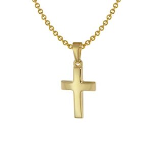 trendor Kreuz Anhänger für Kinder Gold 333 + Halskette Silber vergoldet gold