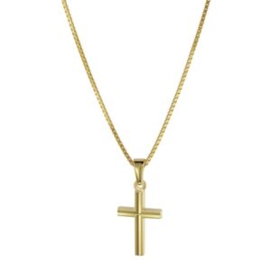trendor Kreuz Anhänger für Kinder Gold 333 mit plattierter Halskette gold