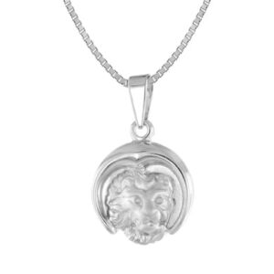 trendor Löwe Sternzeichen mit Halskette 925 Silber Ø 15 mm silver