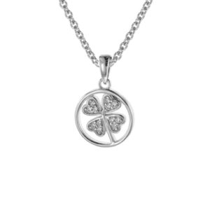 trendor Mädchen-Halskette mit Kleeblatt-Anhänger 925 Silber silver