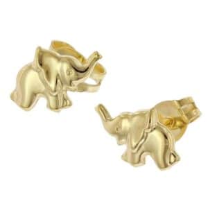 trendor Mädchen-Ohrringe 333/8K Gold Ohrstecker Elefant gold