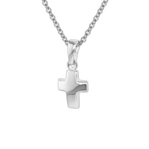 trendor Silber Kinder-Halskette mit Kreuz-Anhänger silver