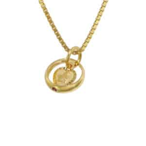 trendor Taufring Rubin Amorherz Gold 585 an goldplattierter Halskette gold