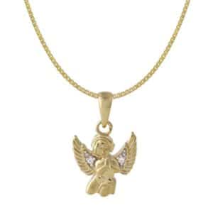 Acalee Kinder-Halskette mit Engel-Anhänger 333 / 8K Gold bicolor