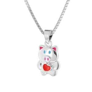 trendor Kinder-Halskette Silber 925 Collier mit Glücksschwein silver