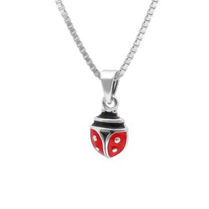 trendor Kinder-Halskette Silber 925 Collier mit Glückskäfer silver