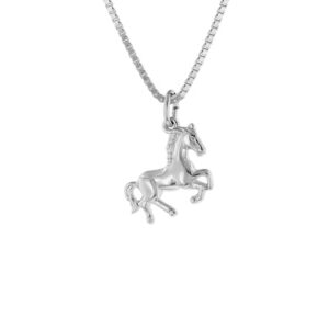 trendor Kinder-Halskette mit Pferde-Anhänger Silber silver