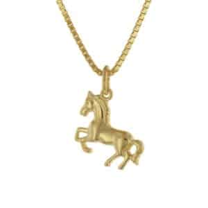 trendor Mädchen-Halskette mit Pferdchen Gold auf Silber 925 gold