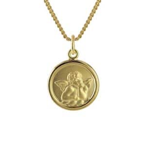 trendor Engel-Anhänger für Kinder Gold 333 an vergoldeter Silberkette gold