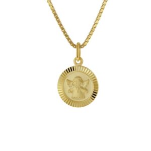 trendor Kinder-Anhänger Engel Gold 750 (18K) mit vergoldeter Silberkette gold