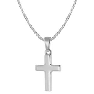 trendor Kreuz mit Halskette für Kinder 925 Silber silver