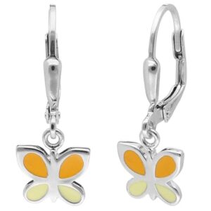 trendor Kinder-Ohrringe für Mädchen Silber 925 Schmetterling Ohrhänger silver