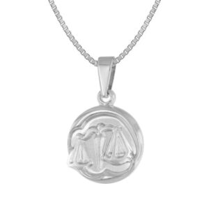 trendor Waage Sternzeichen mit Halskette 925 Silber Ø 15 mm silver
