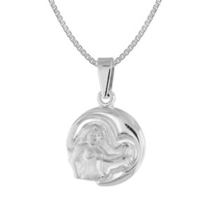 trendor Jungfrau Sternzeichen mit Halskette 925 Silber Ø 15 mm silver