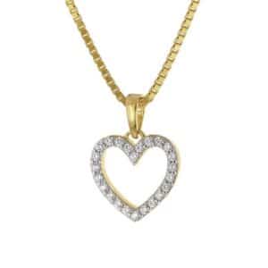 trendor Herz-Anhänger für Mädchen Gold 333 / 8K + vergoldete Silberkette gold