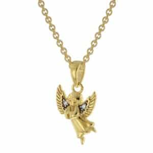 trendor Engel Anhänger Gold 333 / 8K + vergoldete Silber-Halskette gold