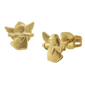 trendor Kinder-Ohrringe Engel Gold 585 / 14K gold