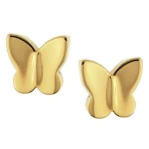 Boccia Kinder-Ohrstecker Titan Ohrringe Schmetterling Goldfarben gold