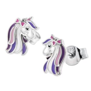 trendor Kinder-Ohrringe Silber 925 Pferd Ohrstecker silver