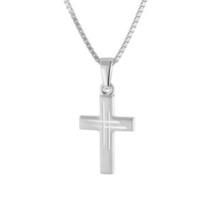 trendor Kinderkette mit Kreuz-Anhänger 925 Silber silver