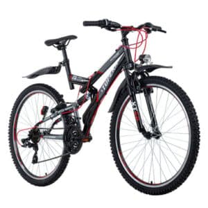 KS Cycling Mountainbike Fully ATB 26 Topeka Grau-Rot