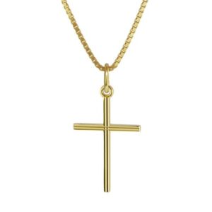 trendor Kreuz-Anhänger Gold 333 mit goldplattierter Halskette gold