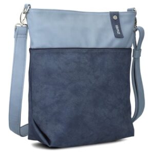 zwei Jana J12 - Schultertasche 33 cm nubuk-blue