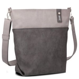 zwei Jana J12 - Schultertasche 33 cm nubuk-stone